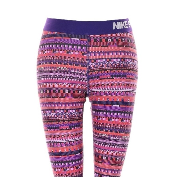 Nike Pro Hyperwarm Pink Nordic Print Training Tights Size S - Picture 4 of 11